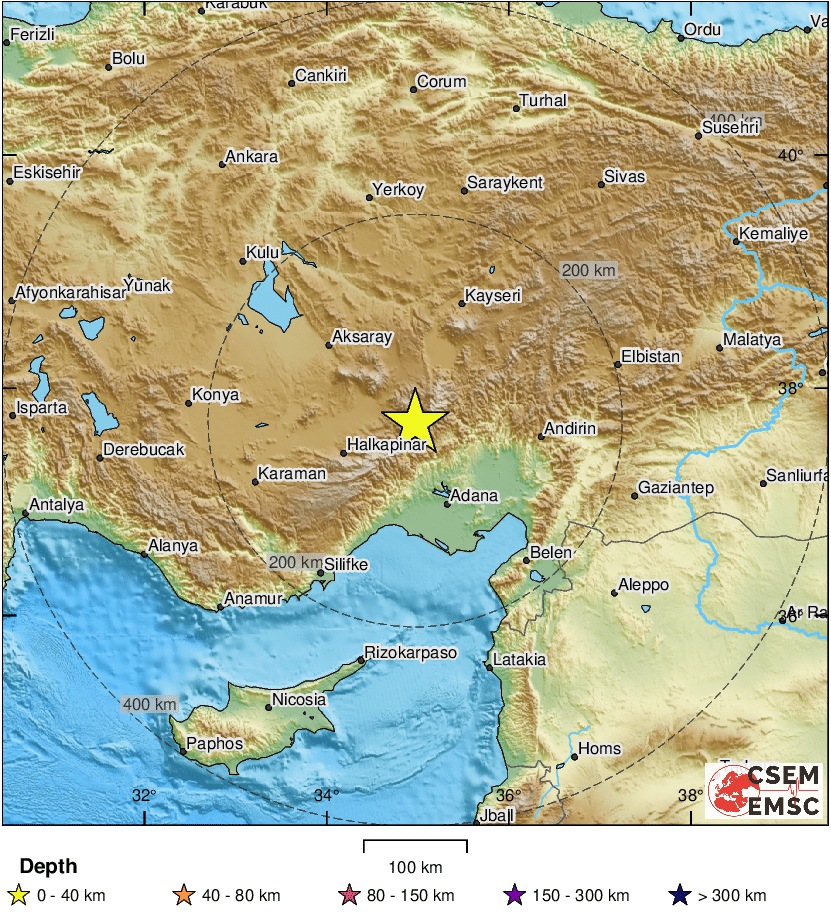 Pontic Mountains Physical Map