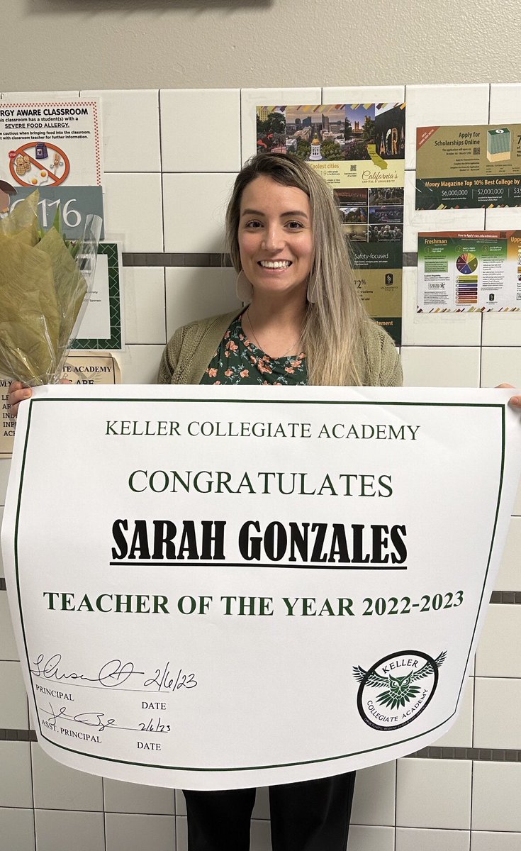 Congratulations to Sarah Gonzales <a href="/slgonzales_/">Sarah Gonzales, M.A.</a> our 2022-2023 Teacher of the Year! Her dedication to our school and its students is worthy of this honor!
#KISDAcademyOwls #CelebrateKISD