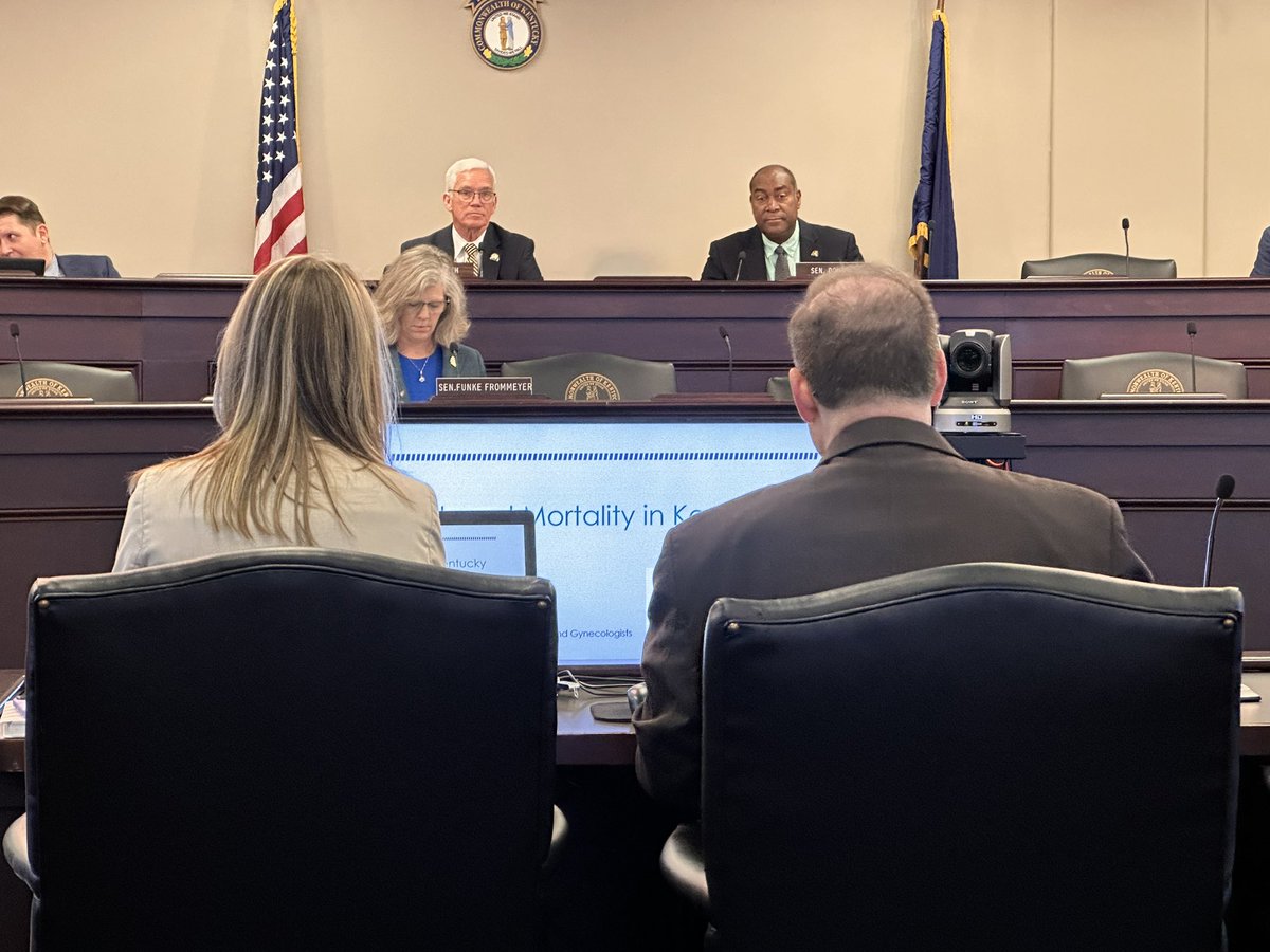 Managing partner @AbbyPiper01 with our client @KentuckyACOG testifying in front of Ky Health Services Committee on maternal mortality.