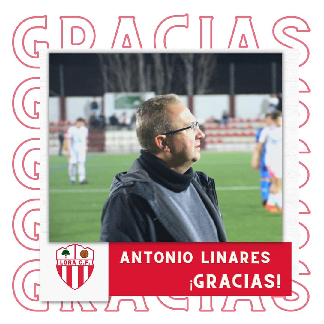 LoraCFOficial's tweet photo. ¡MUCHAS GRACIAS ANTONIO!
#AntonioLinares deja de dirigir el JUVENIL @CanteraLoraCF
El Club solo tiene palabras de agradecimiento por tu implicación y  profesionalidad. 
No se trata de un adiós porque se hará cargo del Alevín A con el q seguro conseguirá muchos éxitos. https://t.co/95Qia8ImR4