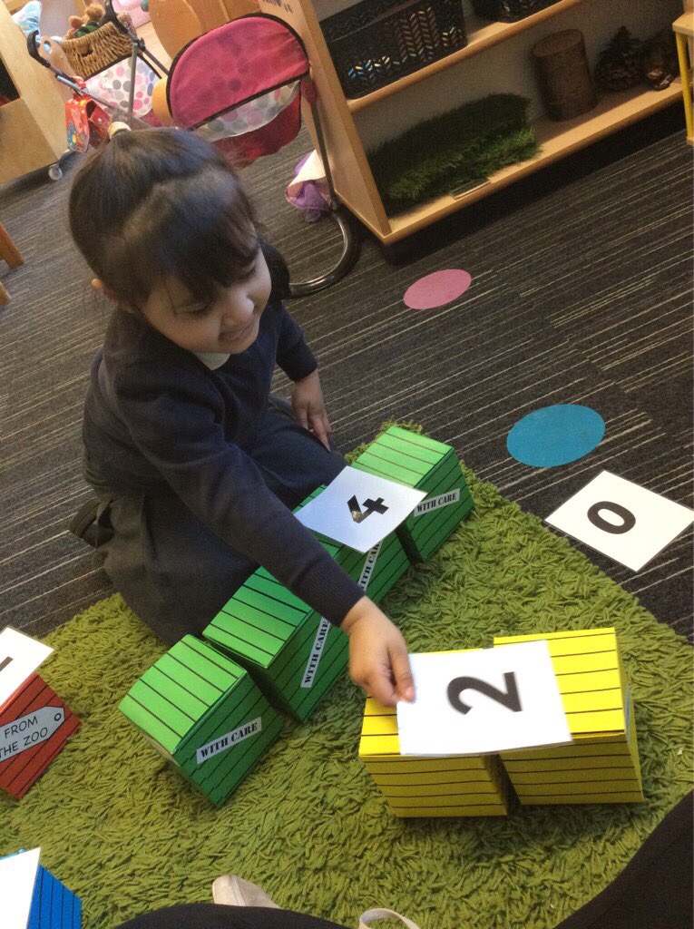 YewTreeSandwell's tweet image. AM Nursery have enjoyed exploring the story #DearZoo. Today we counted the crates the animals arrive in and matched the correct numerals to them. #LearningWithoutLimits