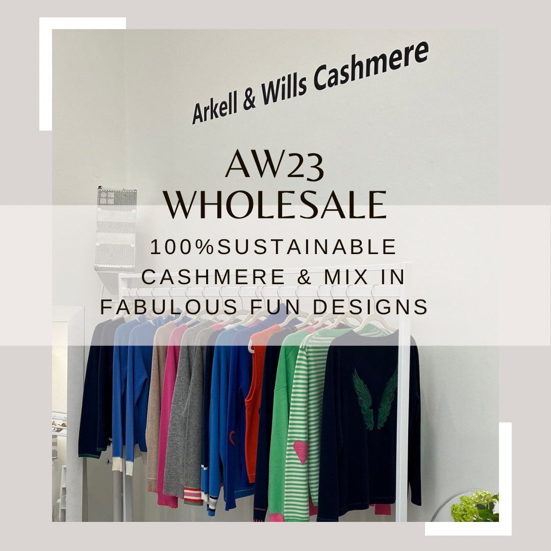 ArkellandWills's tweet photo. A/W23 Cashmere for wholesale. If you’re looking for contemporary styles, fun elements &amp; passionate about consistent quality we are your brand. Our yarns are Mongolian sustainable certified. Please contact us #wholesale #independantboutique #buyers #knitwearbuyer #fashionblogger https://t.co/zNn8ztbwxj