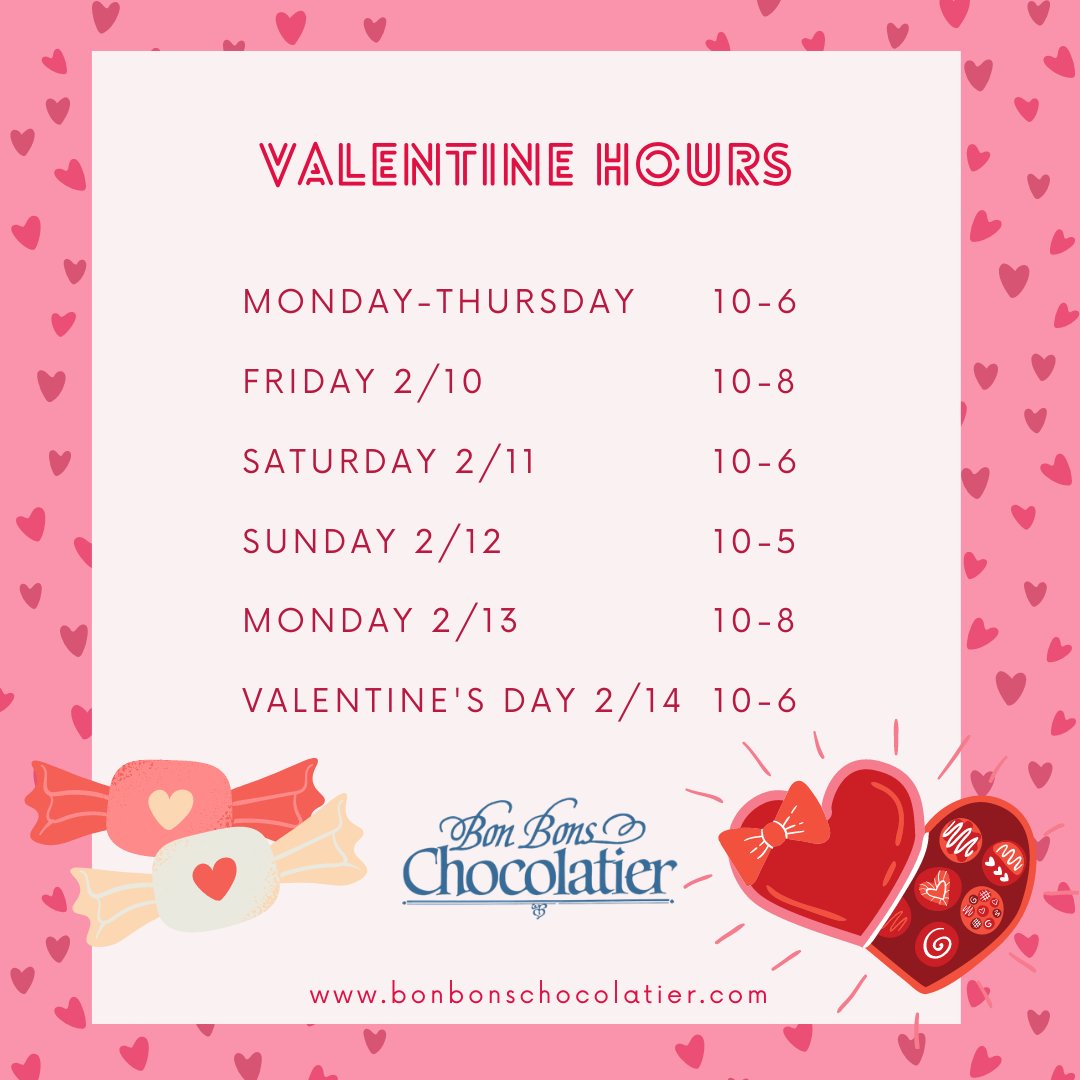 We're here for you! Come see us this week for delicious and unforgettable gifts for your Valentine!