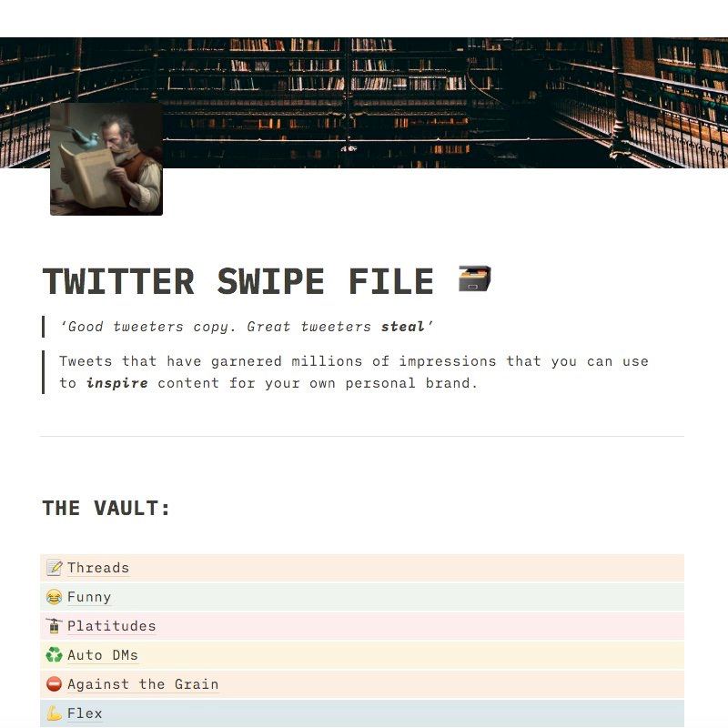 F*ck it

Over the last 12 months I've saved almost every high-performing tweet that I've come across

I've thrown them into a Swipe File that you can all use for free

👉 RT + Comment "send" and I'll DM you a copy

Must be following so I can DM you
