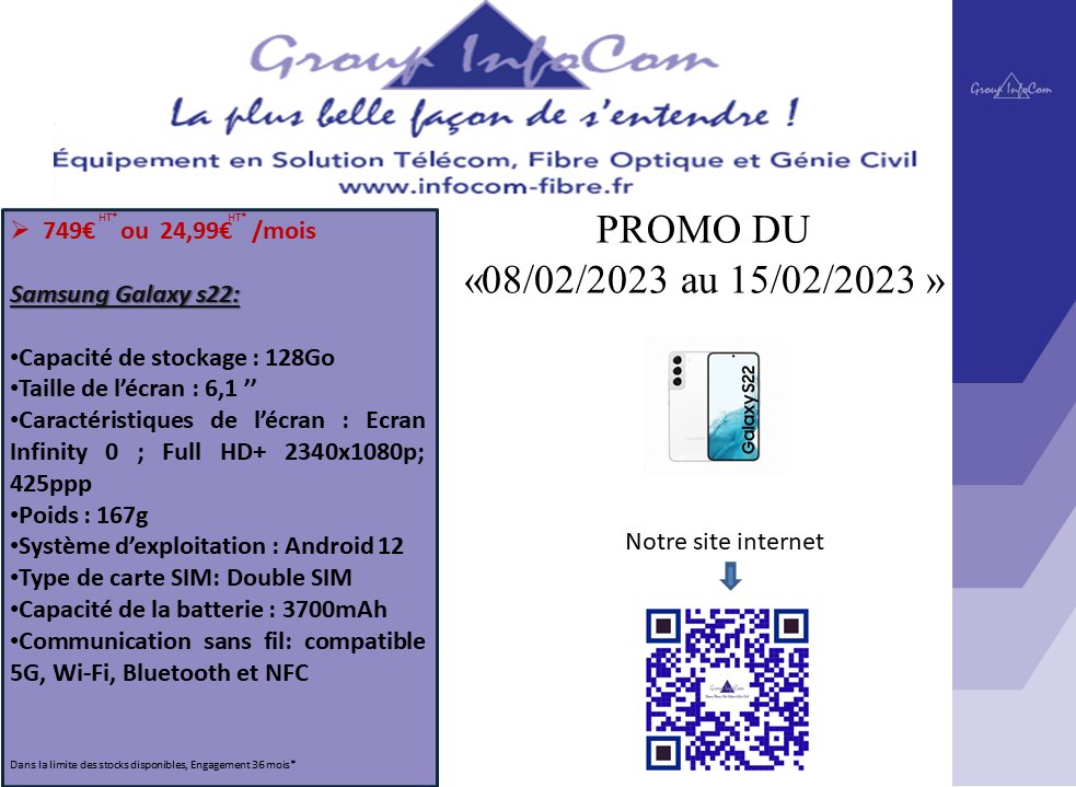 Group_Infocom's tweet image. "La plus belle façon de s'entendre !"
📢Voici la Promo de la semaine...😀
#Fibre #SpécialisteDuDéploiement #GénieCivil #CourtierEnTélécom
infocom-fibre.fr
