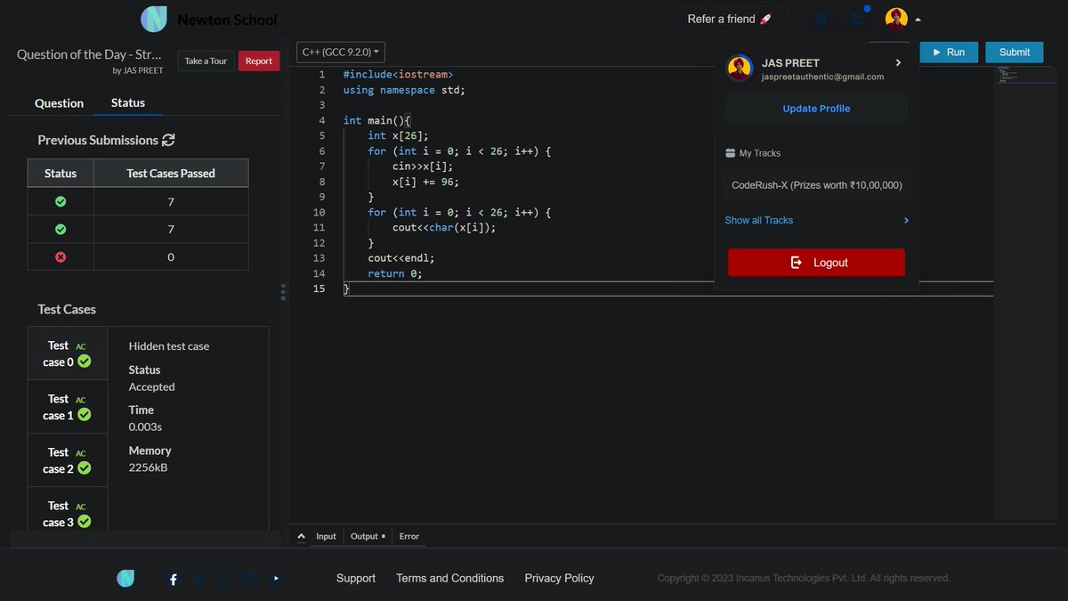 jaspreetinfosec's tweet image. Today I have solved String Sequence using #cplusplus 
#Day24 of #30daysofcode 
@everydaycoders
#community #coding #programming #competitiveprogramming #codingchallenge #dsa #bubbleupcommunity #codedu #bubbleupcommunity