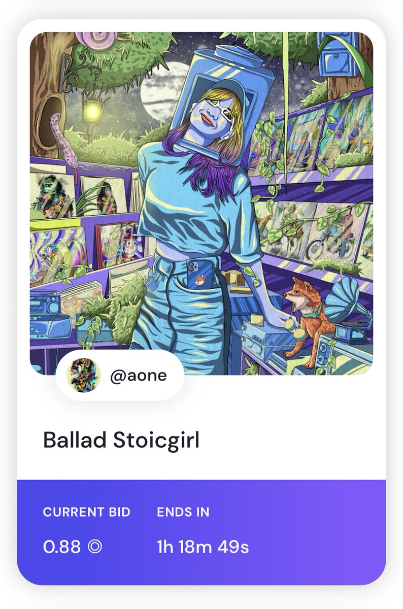 Last call ! ⏰🖤

AUCTION UPDATE - 
'ballad stoicgirl'

• kingMT has been outbid by <a href="/SAVAG3H3NRY/">SAVAG3⚫️H3NRY</a> 

• Current bid - 0.88 $SOL

• 1 hours left

link below 👇