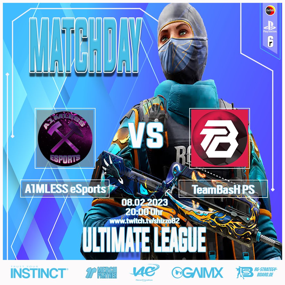 Shizzo82's tweet photo. Heute 20:00Uhr nicht verpassen!!!
Es geht noch um den zweiten Tabellenplatz.
Das alles im Duocast mit LoupexZ
 @TeamBasH_Gaming @DeSBLR6 
#esport #gaming #twitschstreamer #caster #RainbowSixSiege #r6siege #desbl https://t.co/Ju61IgBBxK