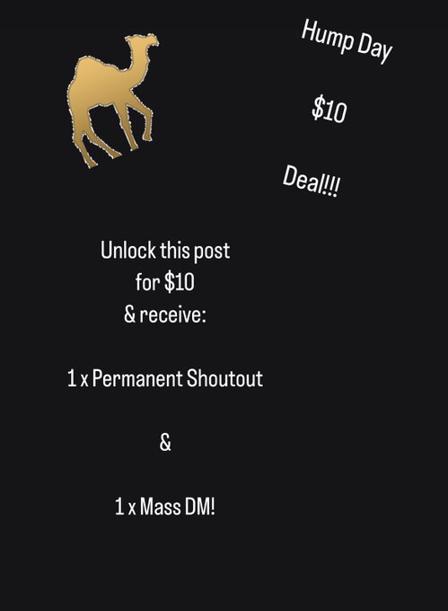 Hump Day Offer! #onlyfans #promo #sale #humpday https://t.co/yAuaFGRzTl<a href="/tag/onlyfans"class="tags">#onlyfans</a><a href="/tag/promo"class="tags">#promo</a><a href="/tag/sale"class="tags">#sale</a><a href="/tag/humpday"class="tags">#humpday</a>