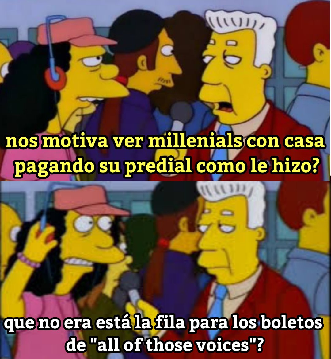 El1Aaron's tweet photo. A mí generación no le alcanza para una casa ni de pedo, pero nos consolamos con boletos para all of those voices 
#AllOfThoseVoices https://t.co/uujDWiWNhy