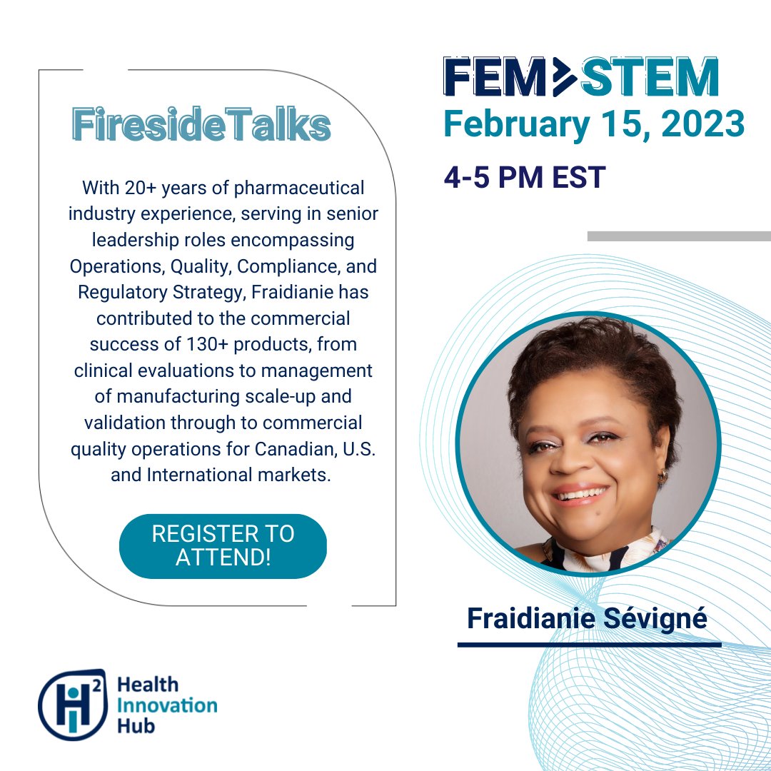 H2i_UofT's tweet photo. Our next Fireside at FemSTEM is happening a week today, with special guest Fraidianie Sévigné! Register now to join in: https://t.co/hORANukweK https://t.co/OHZ6qEq1wy