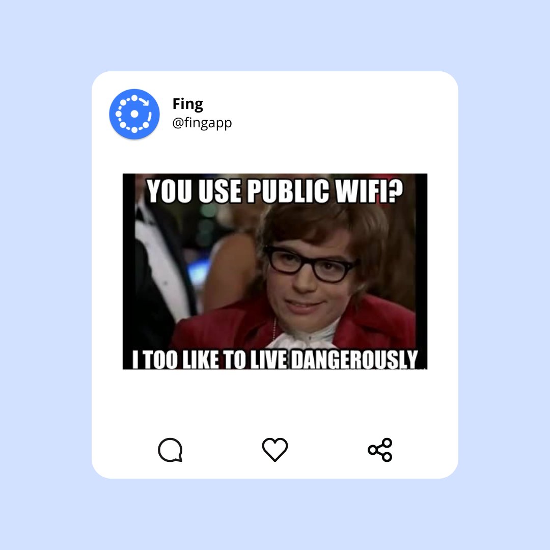 fingapp's tweet photo. Attention all WiFi warriors! Before you hop on that free public network, remember to secure your device with a password and shiny armor (just kidding, but seriously use Fing App). Don't let your personal information fall into the wrong hands.
#CyberSecurity #PublicWiFi #fingapp https://t.co/TsoImdWkBN