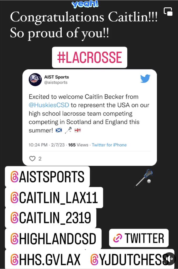 Congratulations Caitlin!!!! <a href="/HighlandCSD/">Highland CSD</a> <a href="/huskynation845/">The Pack</a>