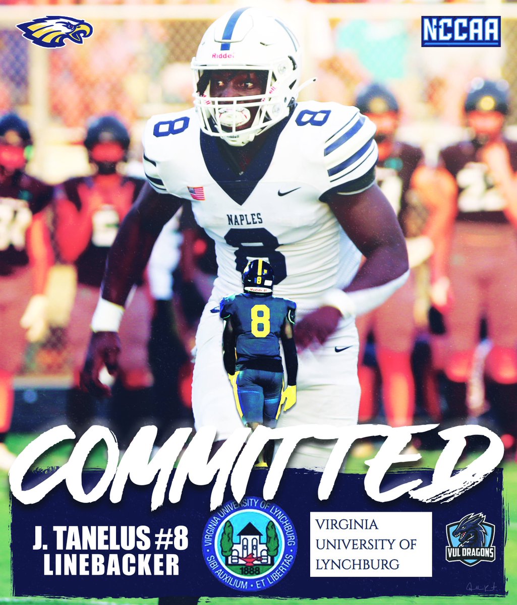 Congratulations to #NaplesFootball LB Jean Tanelus (<a href="/JeanTanelus8/">Jean Tanelus</a>)  on his commitment to Virginia University Lynchburg! <a href="/TNewamn/">Head Football Coach VUL Tim Newman</a> <a href="/NaplesHS/">Naples High School</a> <a href="/NHSEaglesNews/">Naples Eagles News</a> <a href="/CoachDad1906/">Cliff Greer</a> <a href="/ItsCoachGray/">Marvin Gray Jr.</a>