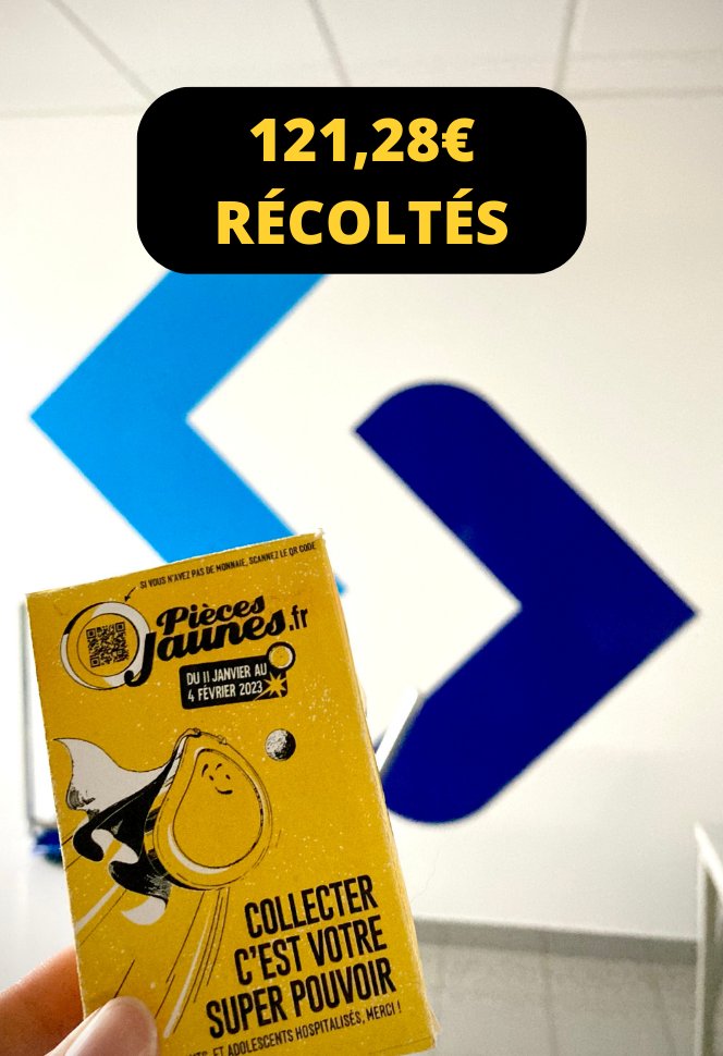 STAINLESS_Group's tweet photo. #PiècesJaunes 💛La collecte des @piecesjaunes s’est terminée la semaine dernière chez STAINLESS !
Grâce aux #dons de nos collaborateurs et à celui de STAINLESS, la jolie somme de 121,28 € a été récoltée.
Merci à tous nos collaborateurs pour leur participation et leur #générosité https://t.co/9jDnaAtJEC