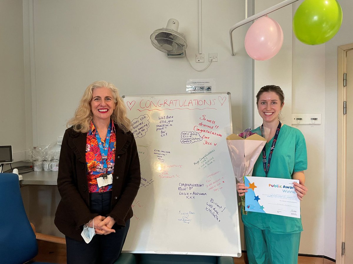 Nottingham Hospitals Charity (@nuhcharity) on Twitter photo Congratulations to Ellie Mackmin 🏅
She won the @TeamNUH Public Award, which is sponsored by the Charity, in the January quarterly round of Team NUH awards. Our CEO, <a href="/B_Cathcart/">Barbara Cathcart</a> helped her colleagues surprise her with the award and a lovely bunch of flowers. Congratulations to Ellie Mackmin 🏅
She won the @TeamNUH Public Award, which is sponsored by the Charity, in the January quarterly round of Team NUH awards. Our CEO, <a href="/B_Cathcart/">Barbara Cathcart</a> helped her colleagues surprise her with the award and a lovely bunch of flowers.