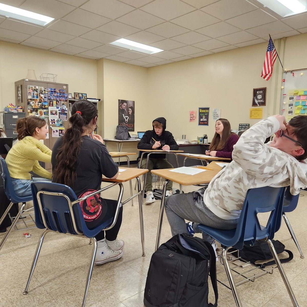 Ms. Tuthill and Ms. Molesso's classes had a book expo, where students "sold" books to groups of "buyers" from their independent reading. #nhsreads #independententreading <a href="/Northport_HS/">Northport_HS</a> <a href="/NHSLib/">NHS Library</a>
