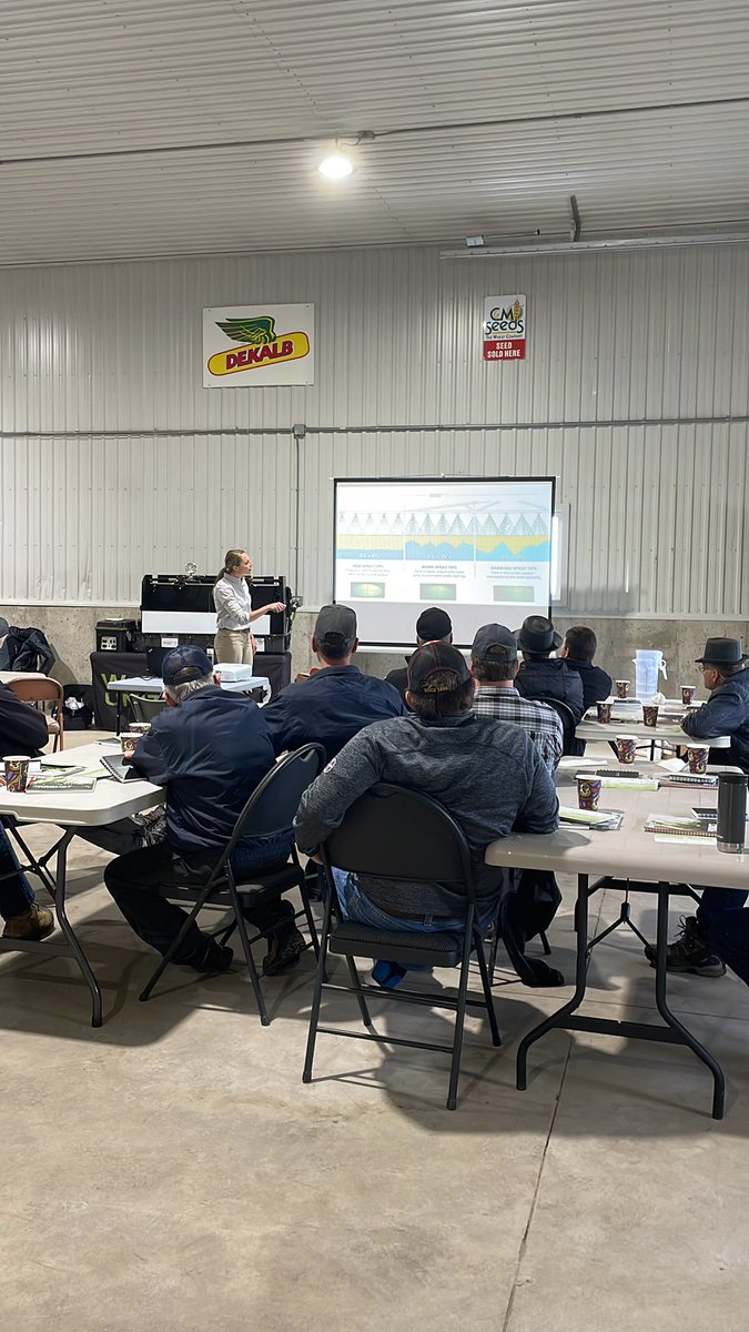 Spray clinic for growers and operators today with <a href="/KaitlandVSpek/">Kaitland VanderSpek CCA-ON</a>  and the team at Winfield United. Learning how to put the chemistry we buy where we want it.