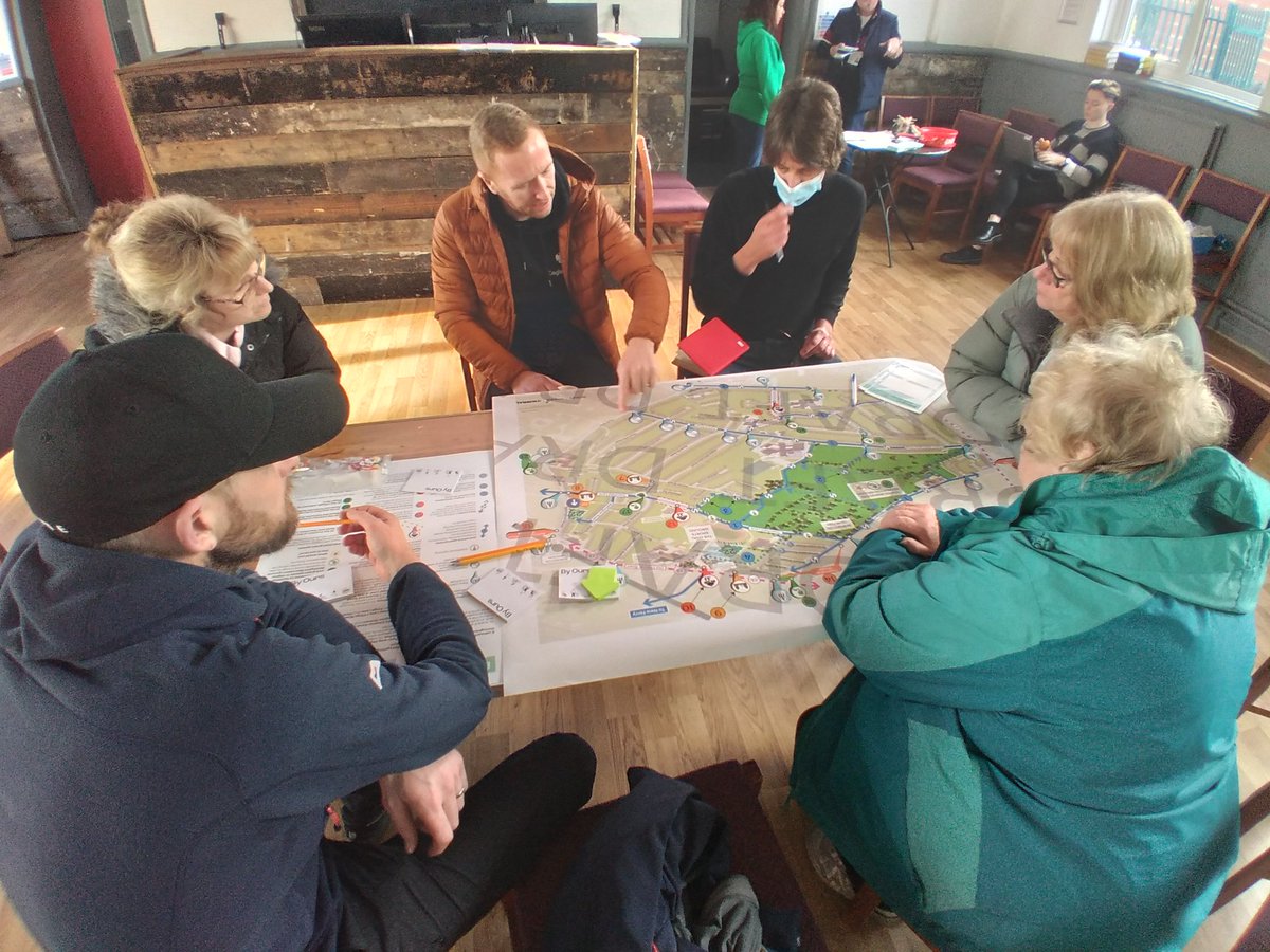 SustransNorth's tweet photo. Great turnout and discussion about the proposed new street designs in Bebington. Led by local residents, businesses and schools with @WirralCouncil If you're local pls give your views! More events this evening and online: #ByOurs https://t.co/rVU38IIMEK https://t.co/F7BiPIv2Qg