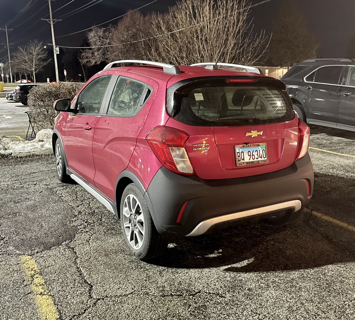 Car_Guy_Tom's tweet photo. Not sure I’ve ever seen a Spark Activ in the flesh. Someone from Chevy told me the take rate on the Activ trim level was just 2%. #Rare #forgotten #CarSpotter #SparkActiv https://t.co/fWWIg0KKBO