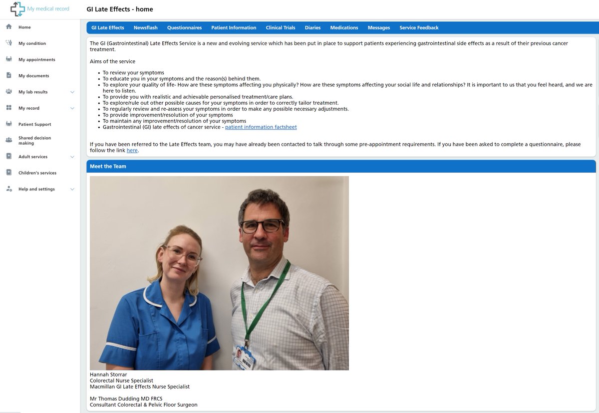 🚀We launched a new service today!🚀

The (Gastrointestinal) Late Effects Service supports patients experiencing gastrointestinal side effects as a result of previous cancer treatment 

Welcome to MyMR guys!