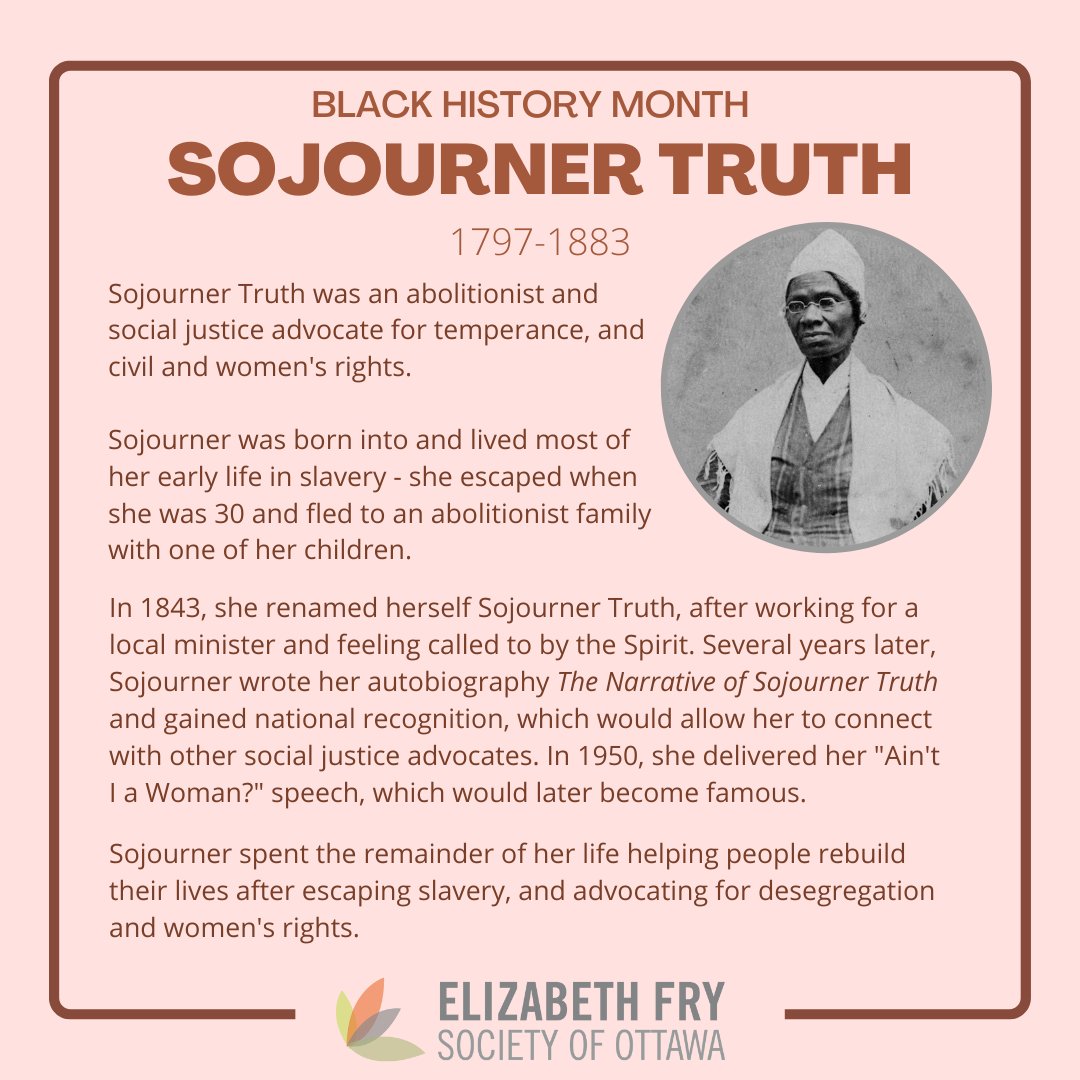 This week we are celebrating Sojourner Truth! She was an abolitionist and a feminist who made waves in the earlier days of the civil rights movement in the US.

Each week in February, we will be celebrating a Black woman who has contributed to history and social justice ✊🏿 #BHM