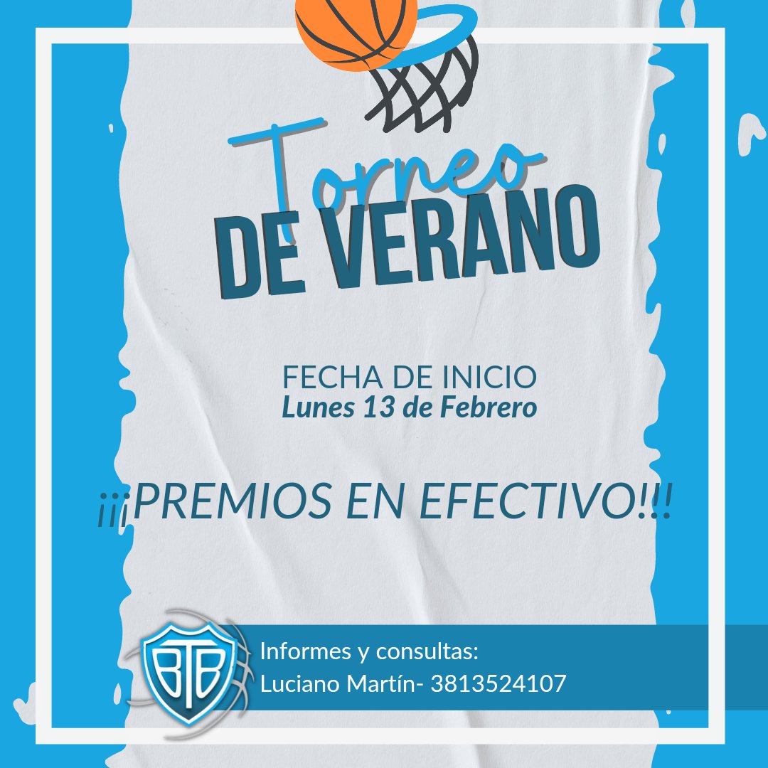 TORNEO DE VERANO 2023

CATEGORIA LIBRE ✅️
INSCRIPCIÓN $10.000 Por equipo ✅️
INICIO DEL TORNEO: 13 DE FEBRERO ✅️
PREMIOS EN EFECTIVO ✅️

Podes inscribirte hasta el sábado 11 de Febrero

Cualquier duda comunicarse con Luciano Martin (381) 3524107