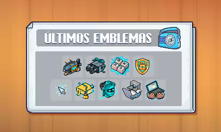 🔵 9 emblemas foram hospedados no @MeuHabblet!

✈️ Uma viagem SIDnética
🤖 Bip... Bop...
⌨️ Teclas velozes e furiosas
🛡️ Escudo seguro
🖱️ Click Habilidoso
📒 Livro de arquivos
🦿 R0bô c1b3rnétic4
🖥️ Robô-norte moderno
📂 Mestre da computação