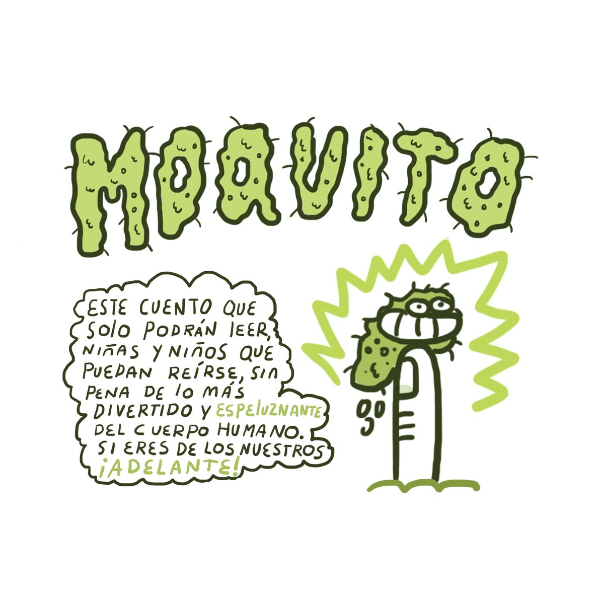EL ES MOQUITO 
Seguimos pasando "CUCÚ Y LA RISA" 
Nueva página para la 1 Revista del mes de Enero
para la <a href="/RevistaCucu/">Revista Cucú</a> Es el turno  de un amigo verde y hediondito que protagoniza la historia de #kyaranootravez 
ES TIEMPO DE REVISAR TU NARIZ.