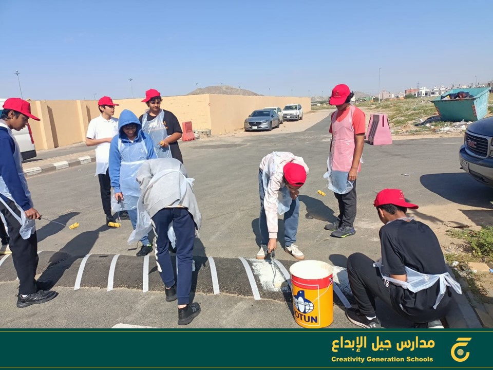 cgschoolsa's tweet photo. متعة العمل التطوعي الخدمي ،طلاب الصف الأول الثانوي بالمسار الأمريكي بمدارس #جيل_الإبداع يقومون بطلاء المطبات ، و خطوط المشاة المجاورة للمدرسة
G10 volunteers paint zebra lines according the voluntary work plans
@MOE_MHC_11 https://t.co/RxSS96jQ0G