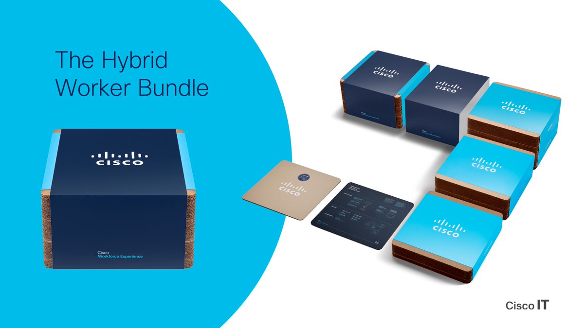 CiscoIT's tweet photo. .@Cisco’s Hybrid Worker Bundles are a hit at #CiscoLiveEMEA! The beautifully layered, recyclable packaging includes a firewall, wireless access point, laptop, external keyboard, trackpad and cellular backup gateway and, best of all, a smooth set up experience. 🤩 #hybridwork https://t.co/bm1VmOujG9