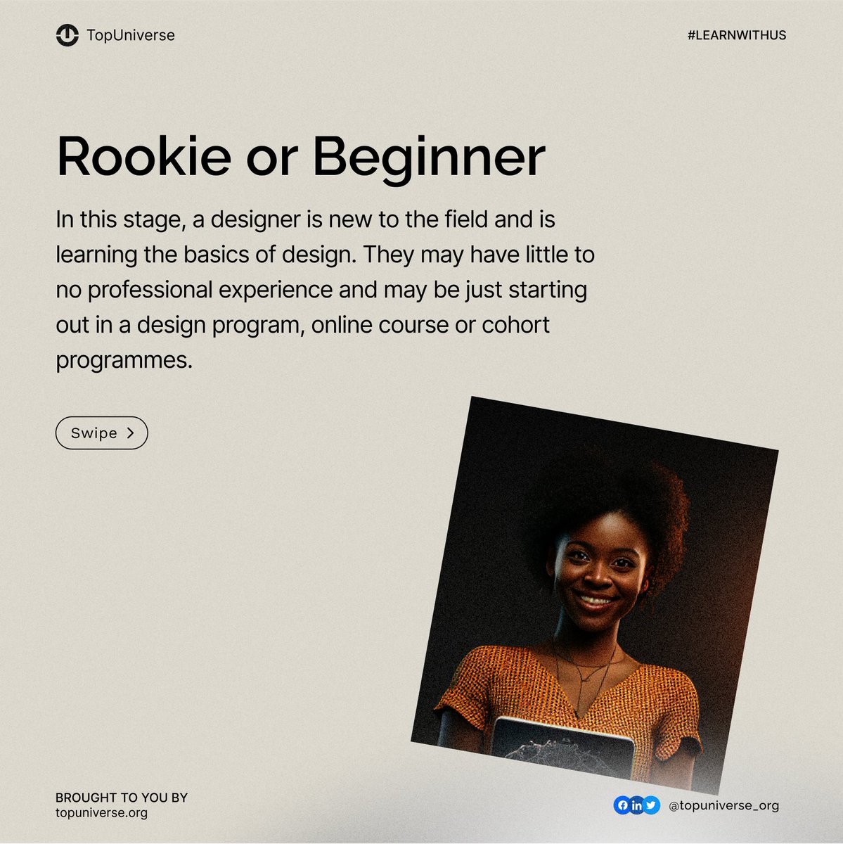 topuniverse_org's tweet photo. Stages you go through to become a pro in UI/UX design.
Which stage are you on currently?
#topuniverse #careergrowth #careeropportunity #uiuxdesign #designcommunity #growthpaths https://t.co/oyQ3raOtSe