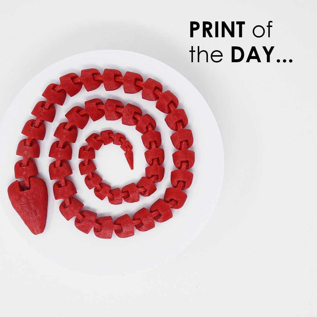 SurfaceScan's tweet image. Print of the day ~

Today&apos;s print of the day is a articulating snake we found on Thingiverse, designed by Onasiis and remixed by TechnicaL50.

surfacescan.co.uk/3d-scanning-se…
surfacescan.co.uk/3d-printing-se…
#3dprinting #3dscanning #rapidprototyping #reptile
#snake  #articulatedprint