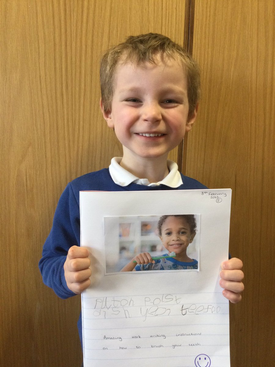 gfprimarycov's tweet image. Reception have had fun writing some fantastic instructions on how to brush your teeth. Check out their wonderful writing! #gfenglish #gfreception #howtobrushyourteeth