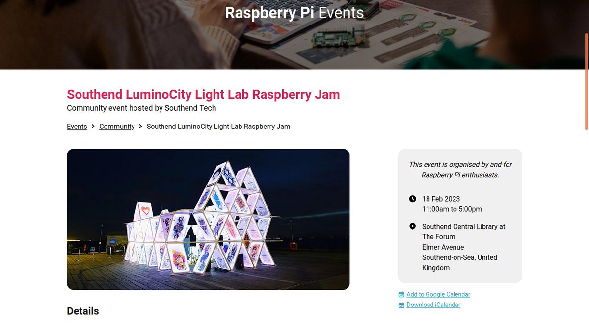 SouthendRPiJams's tweet photo. Our #SouthendLuminoCity Light Lab Raspberry Jam at @SouthendLibrary is listed on the new @Raspberry_Pi events page alongside @NIRaspJam, @CambridgeJam at @cammakespace, @UCWV/@IoTemyLabs #RJam and official events
You can also submit your own R Pi Jam/event
https://t.co/AG8sDkLRwE https://t.co/ooQjBRvrX4