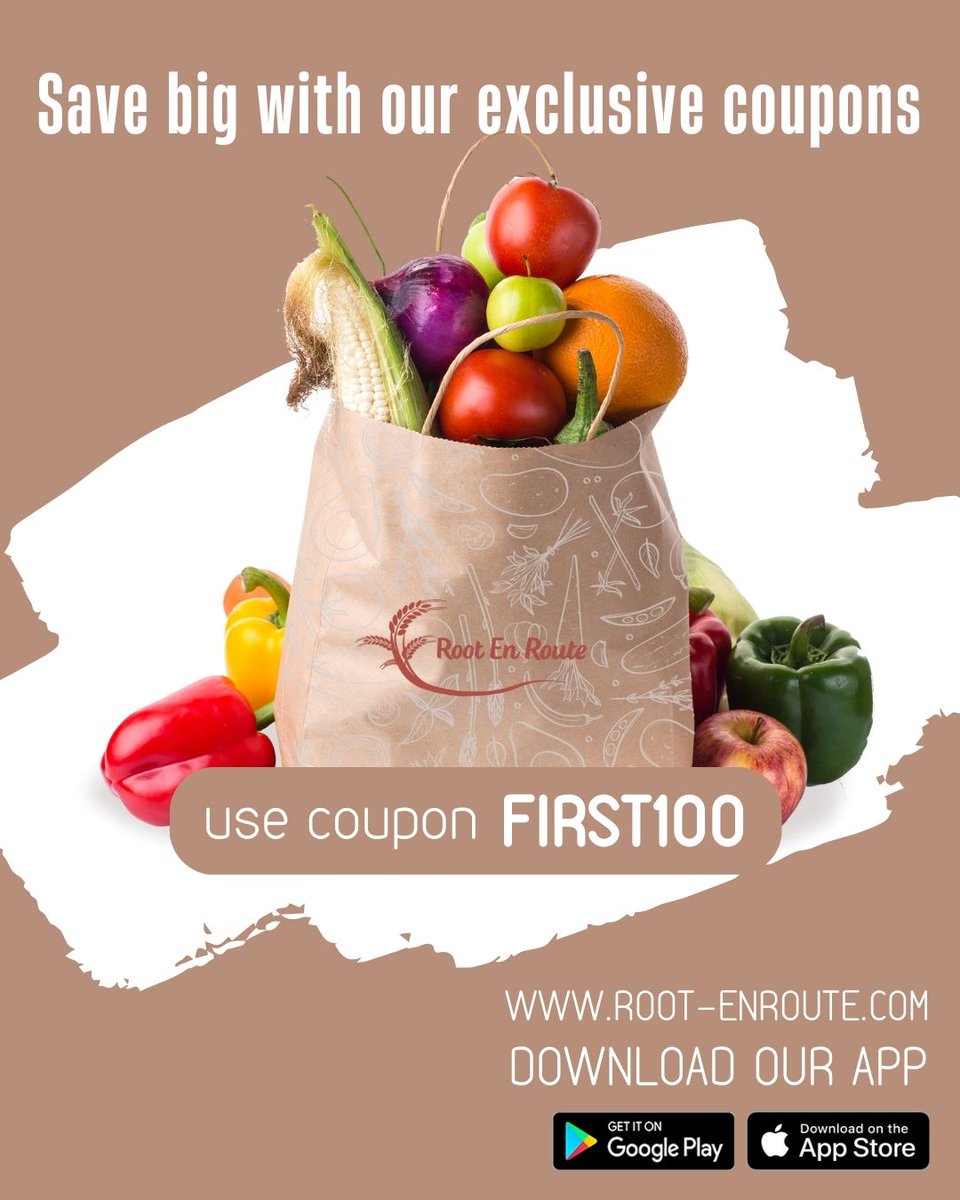 RootEnRoute's tweet photo. Healthy Eating shouldn't cost much 
Save large by using coupon FIRST100 and grab ₹100 OFF 

#coupon #savebig #fresh #groceries #onlinefruits #vegetables #rootenroute #hyderabad #farmfresh #fruit #dryfruits #nuts #healthyeats https://t.co/K78yKX9to1