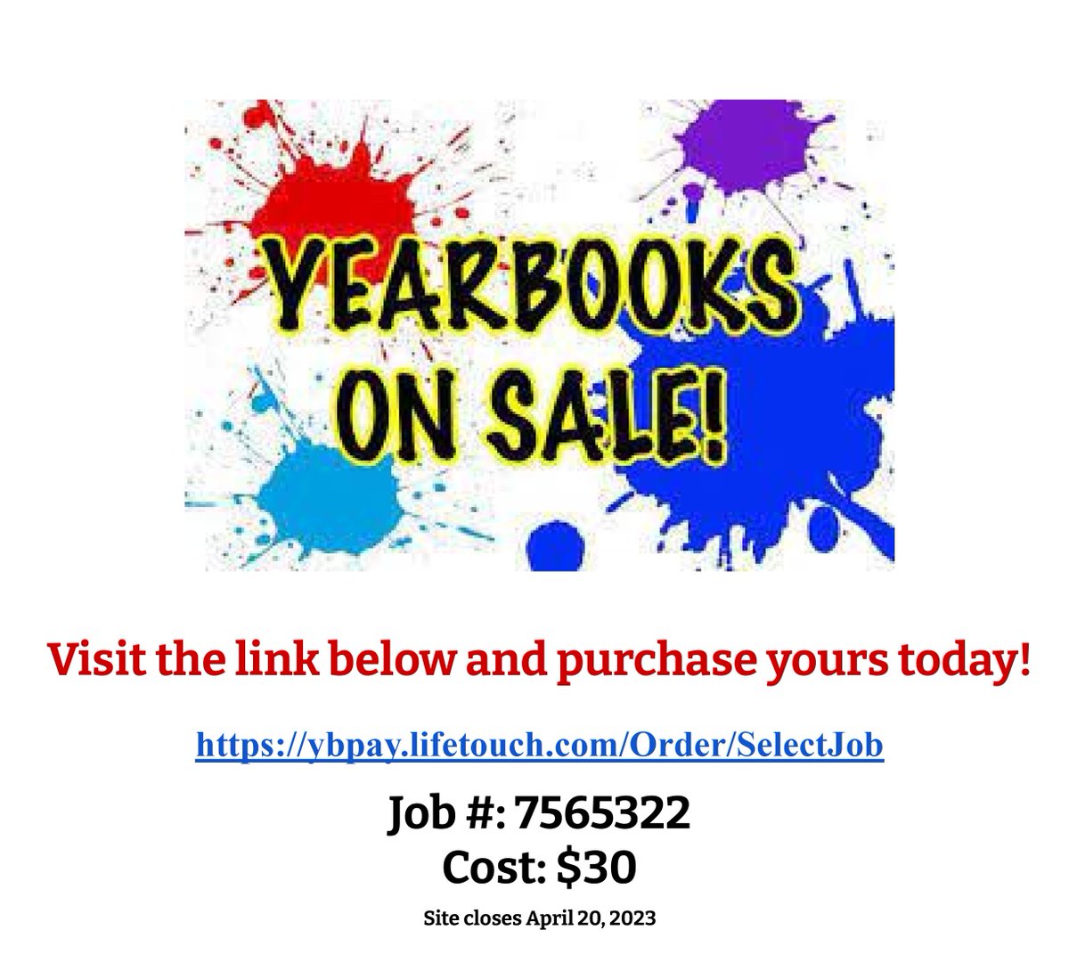MrT_DMS's tweet image. Attention DMS families: Yearbooks are still on Sale!! The Site closes April 20th, 2023. Relive the memories of our future leaders! #WeAreDMS #DMSontheRISE