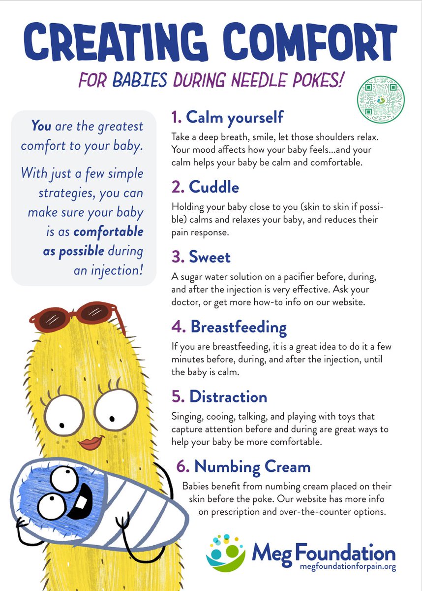 MegFoundation's tweet photo. Hey, we get it. Seeing your baby cry and scream during a vaccination or needle procedure is HARD. It's also unnecessary and preventable. These simple, effective strategies make this process a lot easier on your little one…and you! #Babies #Pediatrics https://t.co/eumMhCt71U https://t.co/73D25nE6wC