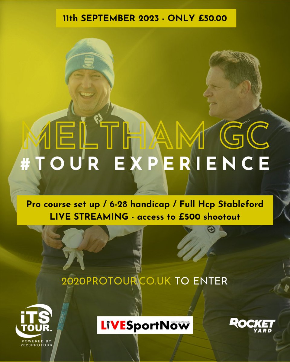 2020protour's tweet photo. #NewEvent #NewVenue
#TourExperience โณ๏ธ
We head to @MelthamGolfClub on Monday 11th September
Huge support as ever from @Amblergolf in making this event happen and going above and beyond! #TopPro
The shootout ๐ฏ is BACK! #Cash
@ContentLivegolf ๐ฅ https://t.co/7XQRndTwvM