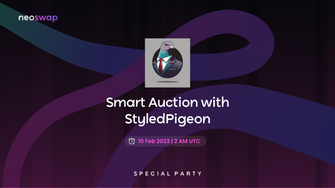 StyledPigeon's tweet photo. This Thursday at 9pm ET we'll be doing another #SmartAuction with @NeoSwap_ai !!!
Thanks to @johnennis @PurpleSuede22 and @marjoriebtc for all yall do to set these up!
Click here to sign up https://t.co/hsHpUZ8C2o
I'll be adding a bunch of #WarriorPigeons to the mix! https://t.co/awDqTFzIVe