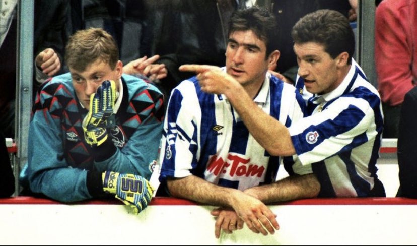 Just reminiscing about the good old days when Eric Cantona and James Acaster played for Sheffield Wednesday.