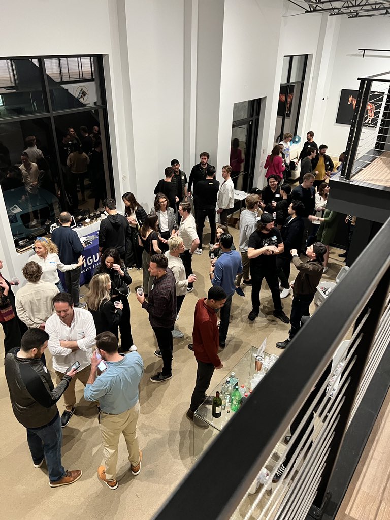 CoryMcKane's tweet photo. Another 🔥 ATX tech happy hour. Thanks for everybody who made it out!

I found a dope art gallery that I love and it’s now my 3rd time hosting there

Huge shoutout to @brexHQ &amp; @figure for the sponsorship

Let me know if you want to go to the next one 🫡 https://t.co/mCygvwjomm