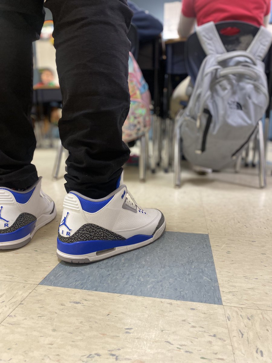 #KOTD went with the #BHMKOTD theme for Day 8 wear Blue. Racer Blue AJ3s #17for23 #YourSneakersAreDope #TeachersInSneakers