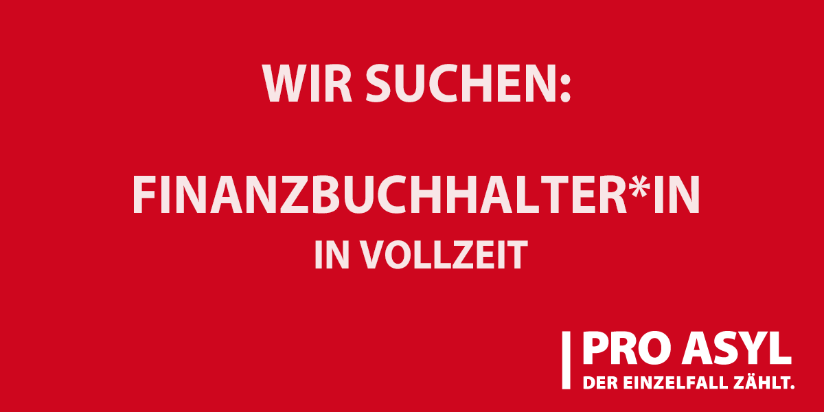 ProAsyl's tweet photo. Ihr arbeitet in der #Buchhaltung und wollt Euren Job gerne mit dem Engagement für #Menschenrechte verbinden? Wir freuen uns auf Eure Bewerbungen! https://t.co/TqqgqiDyjA
#frankfurtjobs #jobsuche #jobs4good https://t.co/CxBdDUhpHO