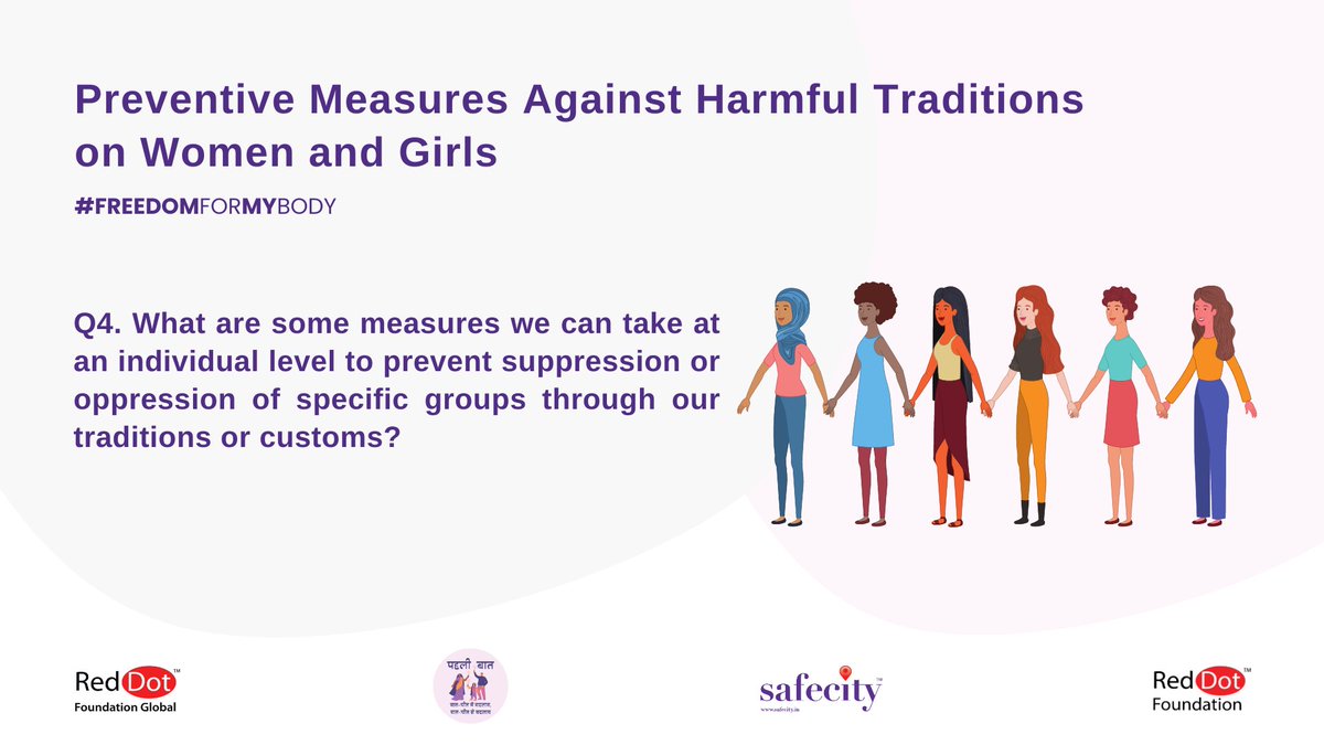 TheSafecityApp's tweet photo. 4.
- You can tweet your answers with the question number (e.g. A1, A2, A3)
- Use the hashtag #FREEDOMFORMYBODY
#Safecity
@ridhibhutani22 @prerticular https://t.co/NflJaSsAGW