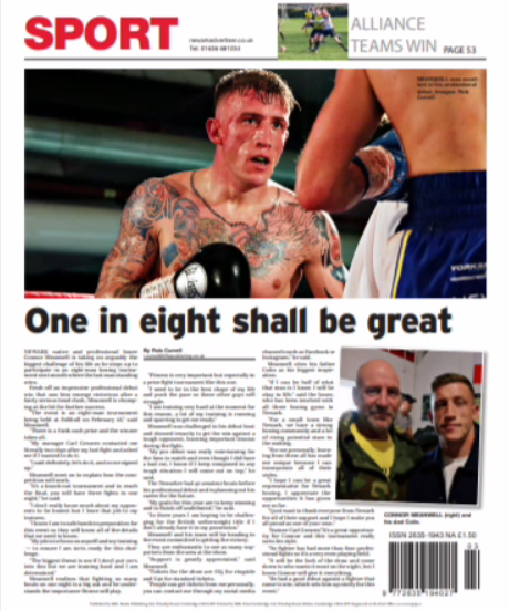 RobCurrell's tweet photo. Some of the back pages of The Advertiser so far this year. I quite like them. We try to mix it up a bit. 

#Newark #Newarkadvertiser #sport #rugby #boxing #kickboxing #football https://t.co/FDpErmr3Sf