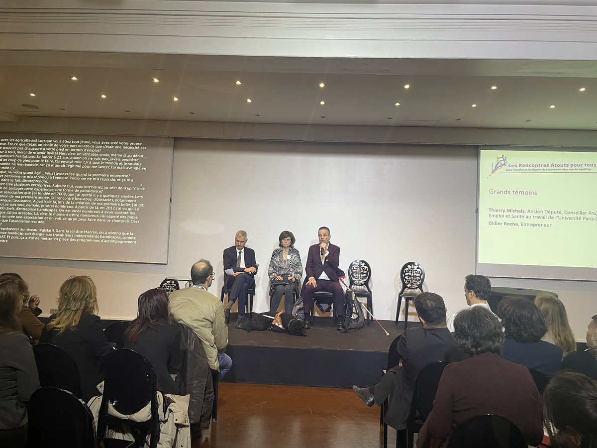 etatdesprit's tweet photo. #RencontreAtoutspourTous | Clôture de la journée avec les témoignages de @ThierryMichels et @didierroche007 https://t.co/yB0bXbyjim