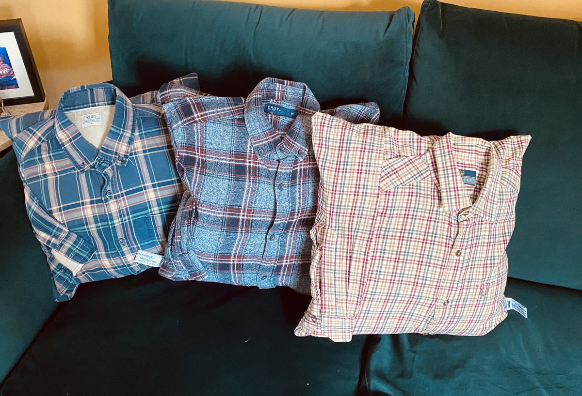 Memory cushions made from shirts of a much loved Husband/Dad. Will always have a place on the sofa 💔 #memorycushions #handmade #madefrommemories #Dadsshirts