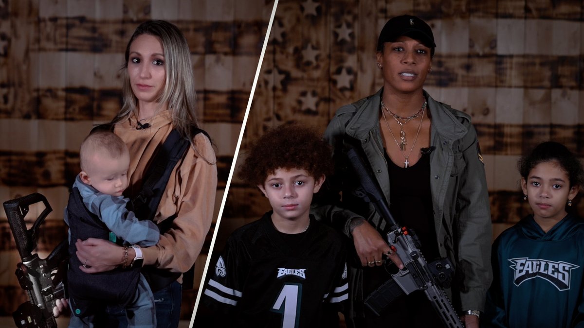 NRA's tweet photo. 🔥Moms respond to Joe Biden's push to ban their guns:

“Tell that to the pregnant mother who saved her kids with an AR-15.” https://t.co/YDFf7l3Qhu