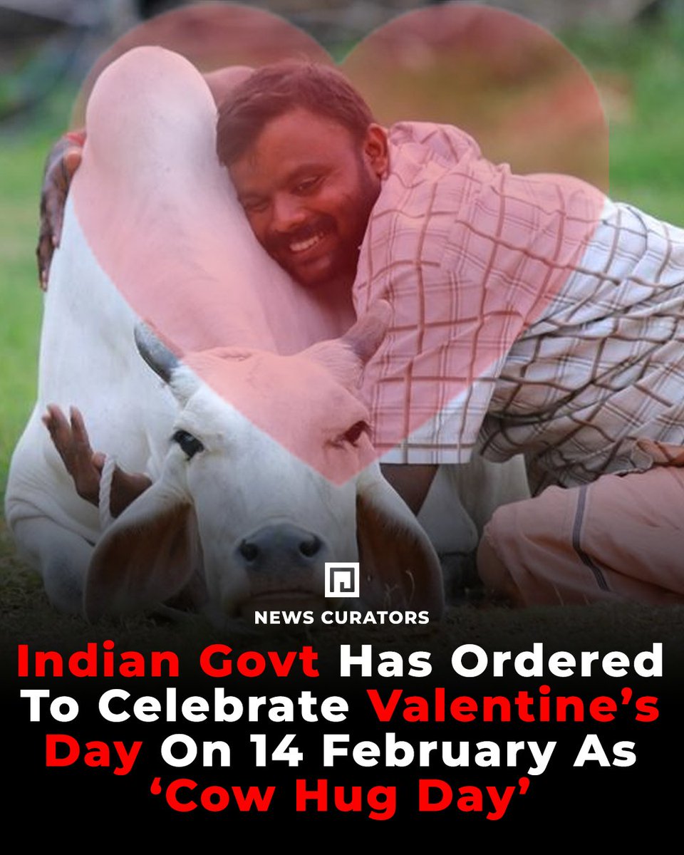 Indian govt has ordered to celebrate Valentine's Day on 14 February as 'Cow Hug Day.'

#india #IndianGovt #valentines #valentinesday2020 #Pakistan #cow #news #newscurators #NaseemShah #Murree #StayStrongJaveriaBhabhi #INDvAUS #زلزال #BabarAzam #WhatsApp